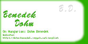 benedek dohm business card